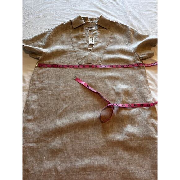 Madewell Women's V-Neck Mini Dress in 100% Linen Natural Undyed S - Picture 11 of 13